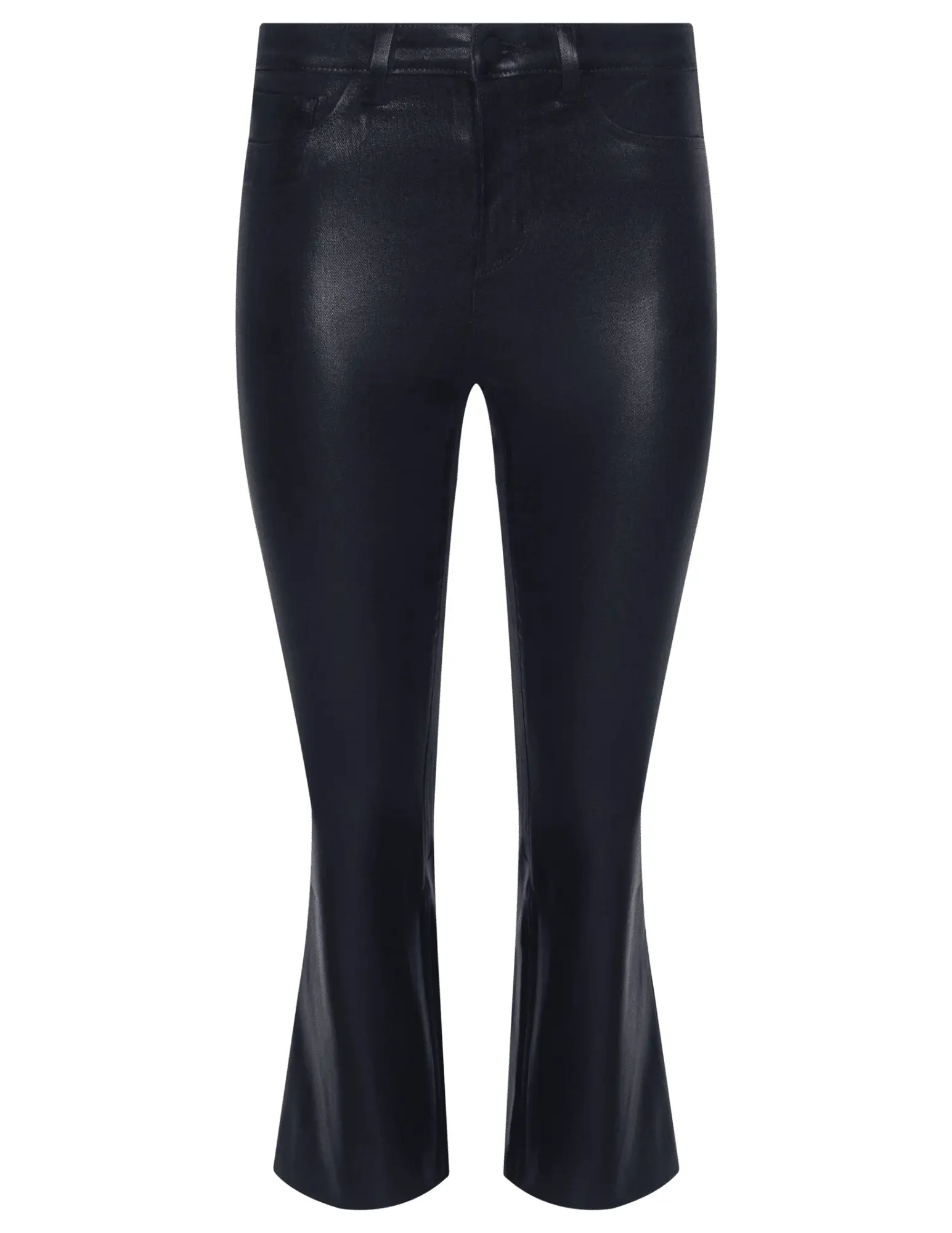 L'AGENCE Kendra High Rise Cropped Coated Jeans in Metro Coated