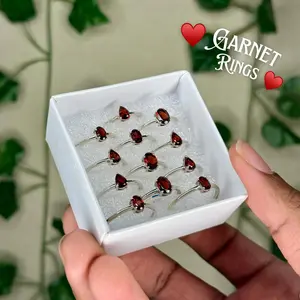 Faceted Garnet Rings