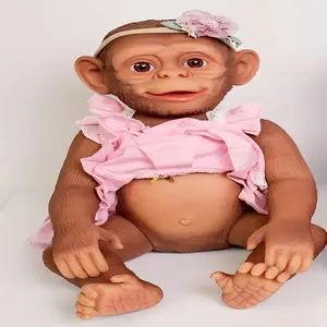 21Inch Reborn Baby Dolls Monkey, Realistic Real Monkey Baby Doll With Full Body Vinyl Doll Toy For Kids Gift