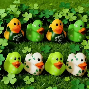 10/20/30PCS Novelty St. Paddy's Day(St. Patrick'S Day ) rubber Duck Green Party| Glitter Green Floating Decor for Bath, Parades & Irish Festival |  Vinyl Figure, Party Decoration Supplies, Home Decoration
