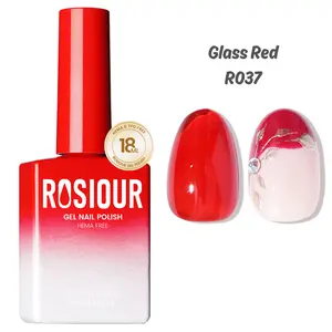 ROSIOUR 18ml Gel Polish | Glass Red R037 | HEMA-Free, TPO-Free | Sheer Jelly Finish | Perfect for Nail Art & French Tips