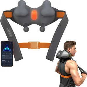 Smart Heated Shiatsu Neck Shoulder Back Massager, App-enabled, 8 Extra-Wide Bionic Heads, 4D Deep Tissue Kneading, Customizable Mode, 240 Mins Battery Life for Pain Relief Fitness Sporting Women, Men