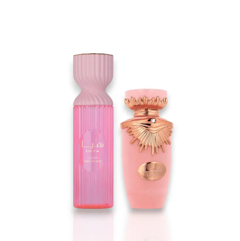 Lattafa Bundle | Haya | Women's Fragrance | 100 ML - 250 ML | Eau De Parfum + Hair Mist | Citrus Zest - Bergamot & Juicy Fruits