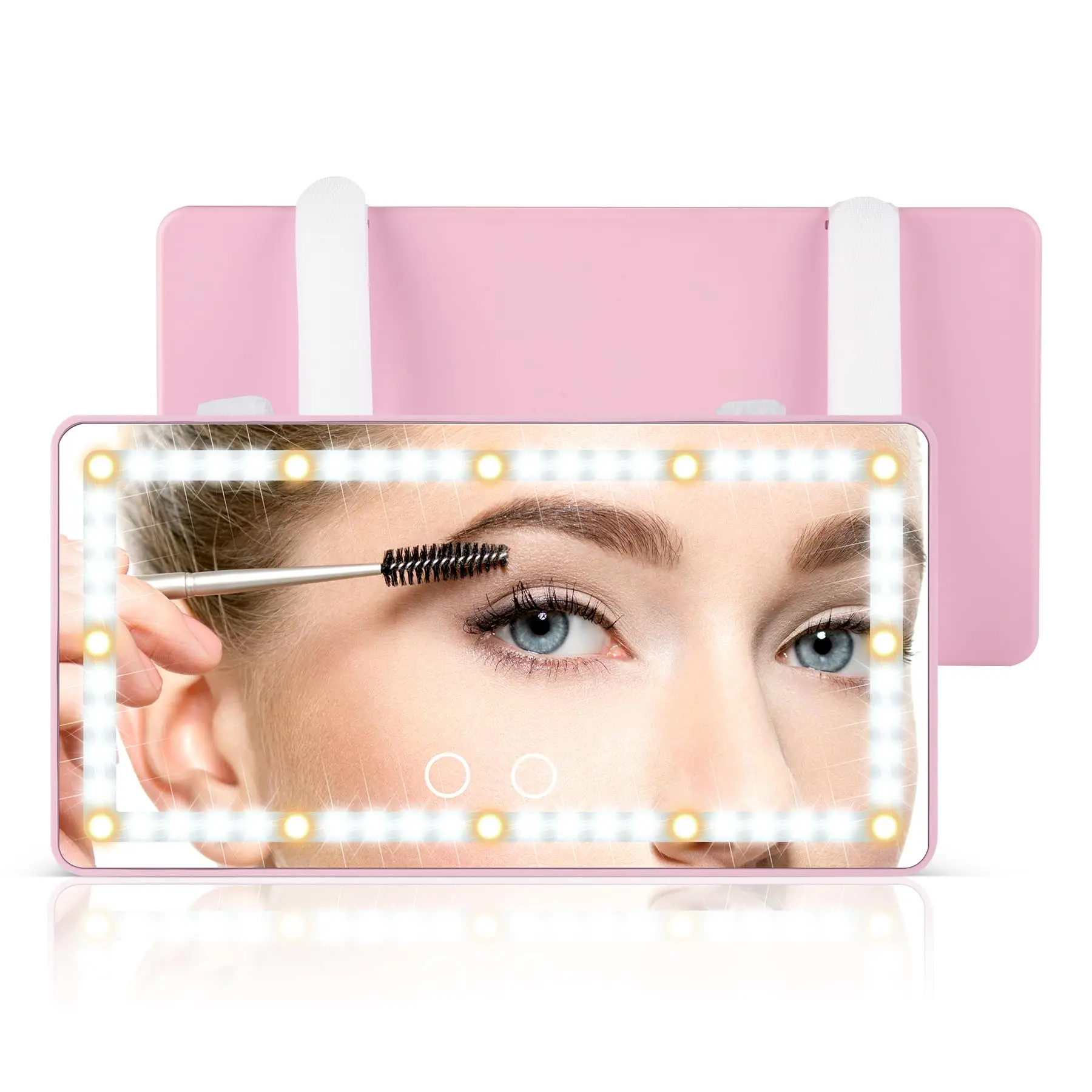 Car Sun Visor Vanity Mirror - Rechargeable Makeup With 60 Leds  3 Light Modes & Dimmable Touch Control For Cars Suvs | Interior Accessories Women (pink)