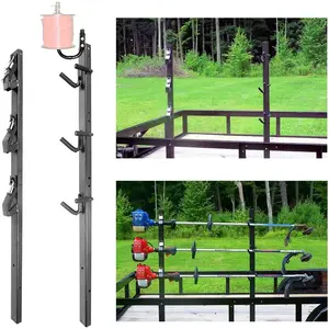 Weed Eater Rack for Trailer, 3 Place Open Trailer Trimmer Rack Weedeater Rack Holder for Landscape  with 3 Individual Locks Lawn Equipment Organization Storage Accessories