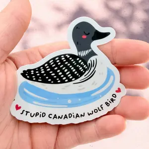 Heated rivalry sticker, stupid canadian wolf bird, glossy vinyl, shane & ilya, hockey romance, hockey sticker, Laptop Water Bottle Decal