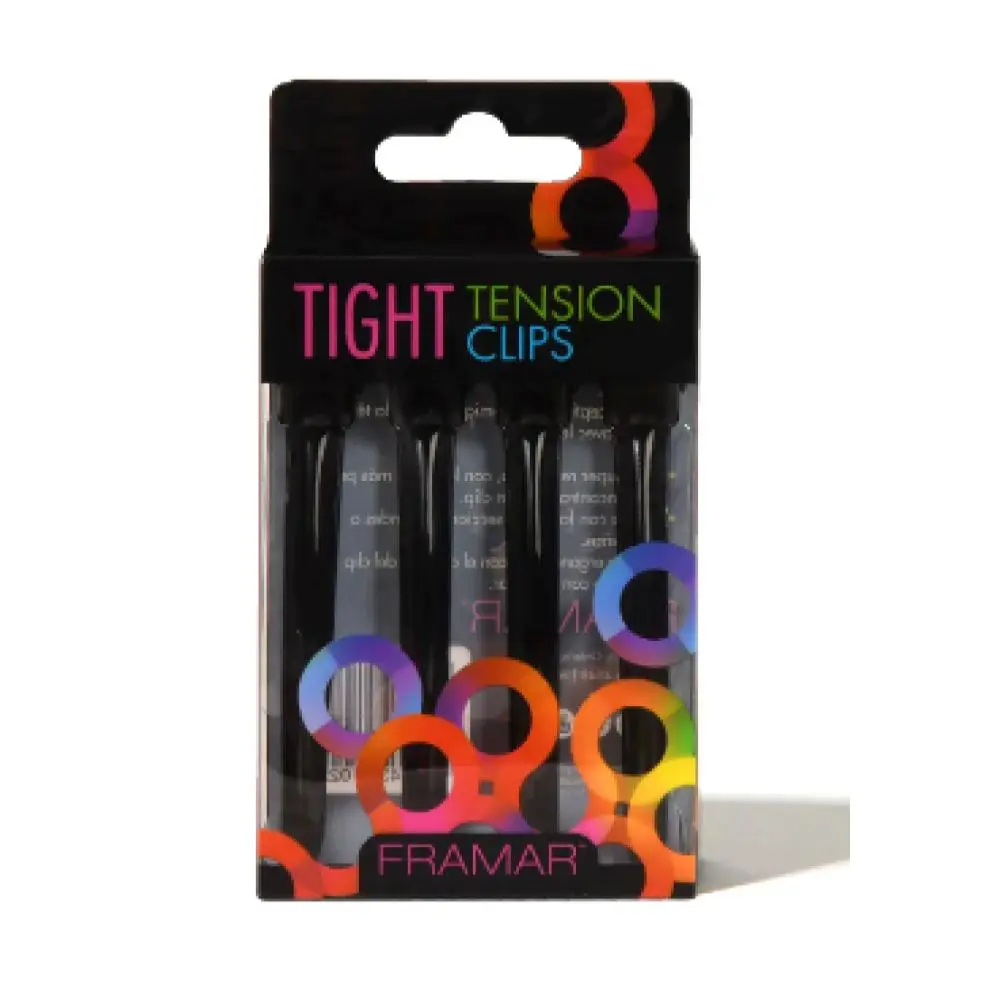 Framar Tight Tension Hair Clips - Black Ergonomic Durable Strongest Sectioning Clamps for Hair Styling, Strongest Sectioning Clips, Tension Clips
