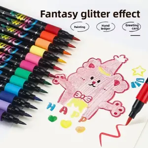 12/24/36/48 Neon Night Glow Fluorescent Markers Set, Water-Based Ink, Safe Non-Toxic, Ideal for Art, Graffiti, Coloring Books, DIY Crafts