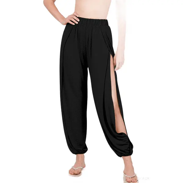 Zenana Black Split Side Pants
