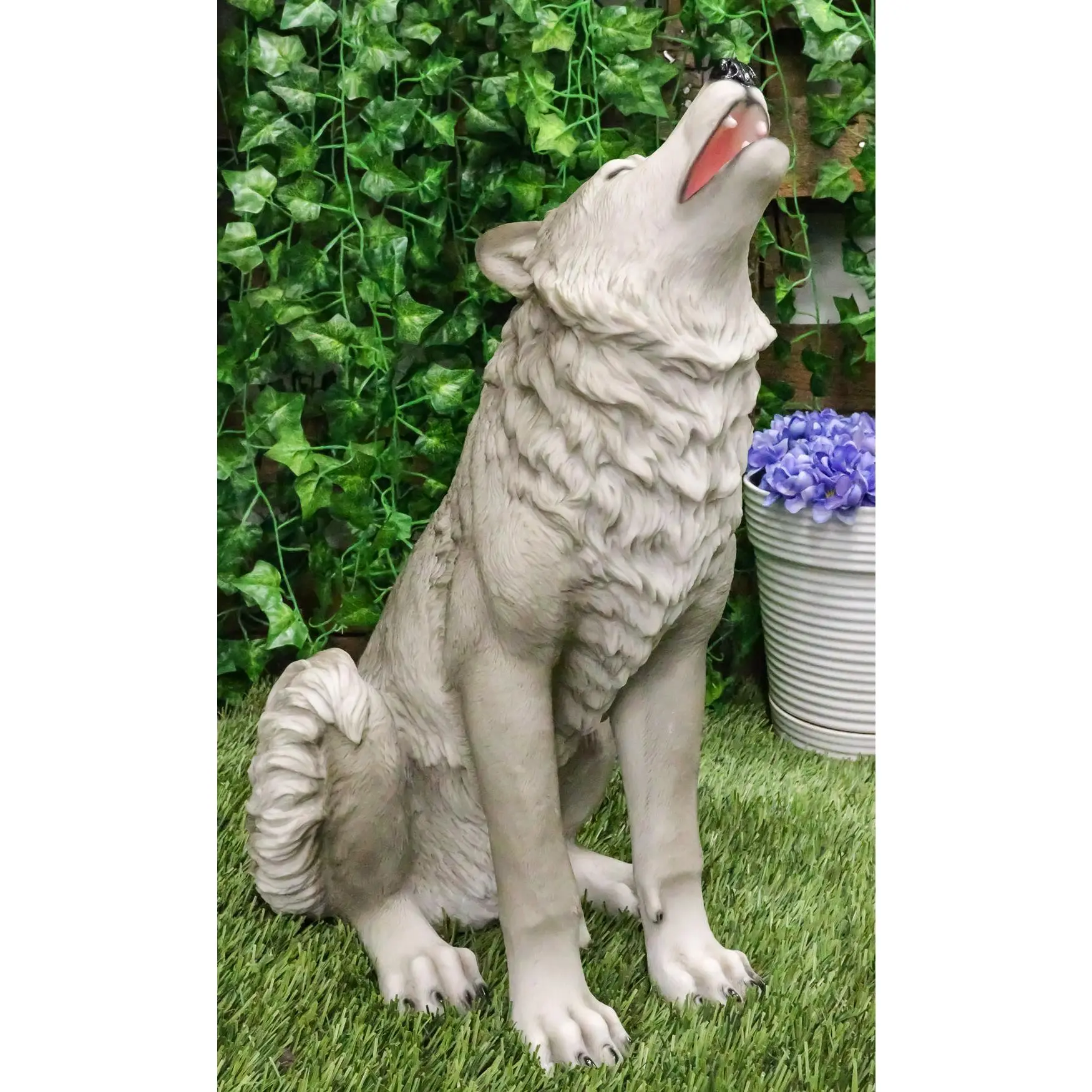 Large Howling Wolf Statue 18"H Mysterious Cries Of The Night Wolf Totem Spirit