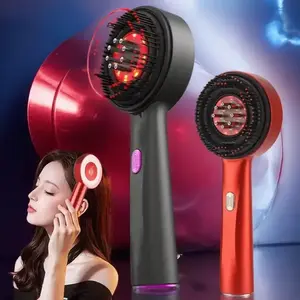Red Light Anti-Hair Loss Scalp Massager Comb - Electric Vibration Hair Growth Tool with Serum Infusion, Portable Rechargeable Home SPA Device for Healthy Follicle Care & Anti-Breakage, Rechargeable Scalp MassagersGift