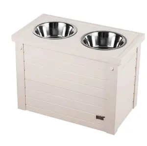 Luxury Elevated Dog Feeder with Hidden Food Storage