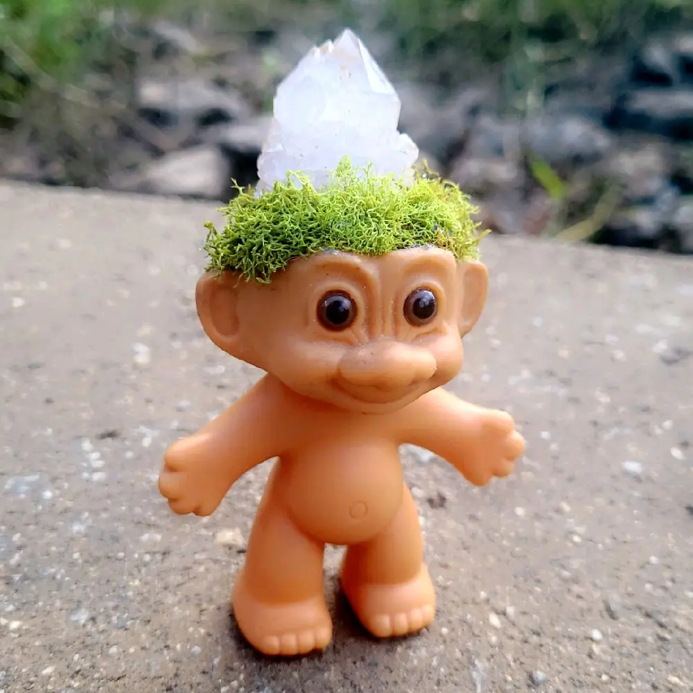 Large Spirit Quartz Troll Crystal Figurine - Handcrafted Metaphysical Decor for Spiritual Practices