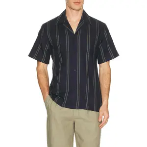 Les Deux Lawson Stripe Shirt in Dark Navy