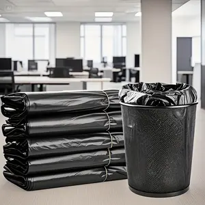 50 Black Garbage Bags with Handles - Disposable, Odorless, Multi-purpose Plastic Bags for Use In Kitchens, Bedrooms, And Bathrooms, Easy to Tie Up, Garbage Bags | Odorless Bags | Safe Closing Bags, Household Items, Household Essentials