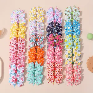 40 Pts Random Fruit Flower Print Bow Fashion Girl Hair Clip