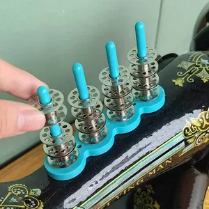 Magnetic Sewing Machine Bobbin Holder - Plastic & Metal Spool Storage Rack with Strong Magnetic Base for Organized Accessibility, Essential Sewing Accessory