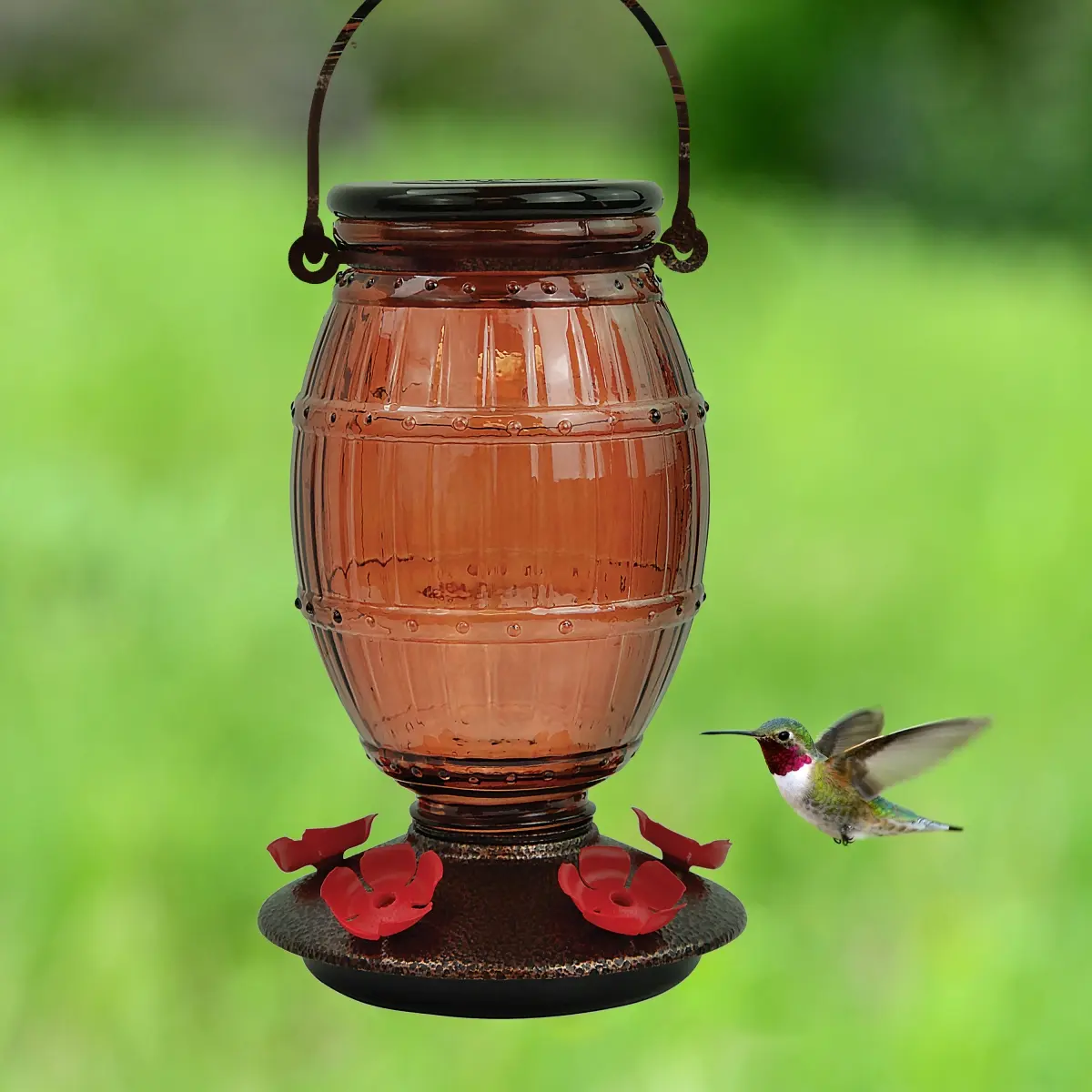 Perky Pet PP9106 Prohibition Top-Fill Glass Hummingbird Feeder - 2-Piece Set of Bird Feeding Supplies for Hummingbirds, Feeders, Set Of Two