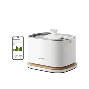 PETLIBRO Dockstream 2 Cat Water Fountain Cordless Battery Operated 3L 101oz Stainless Steel Tray 5GHz WiFi App Monitoring Automatic Dispenser