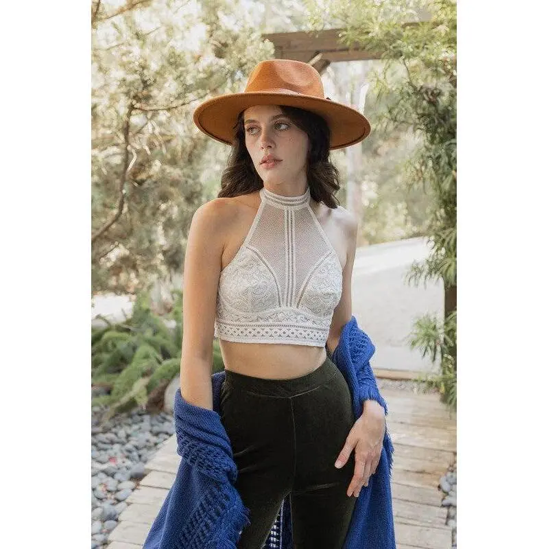 High Neck Mesh Choker Bralette