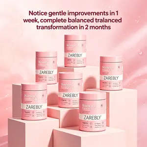 ZAREBLY Her Juicy Feminine Probiotics Gummies, 60 Count Hawaiian Pineapple - All in One Solution with Slippery Elm, Prebiotics & Lactobacillus for Women’s pH Balance & Dryness balancing tiktokshopspringglowup