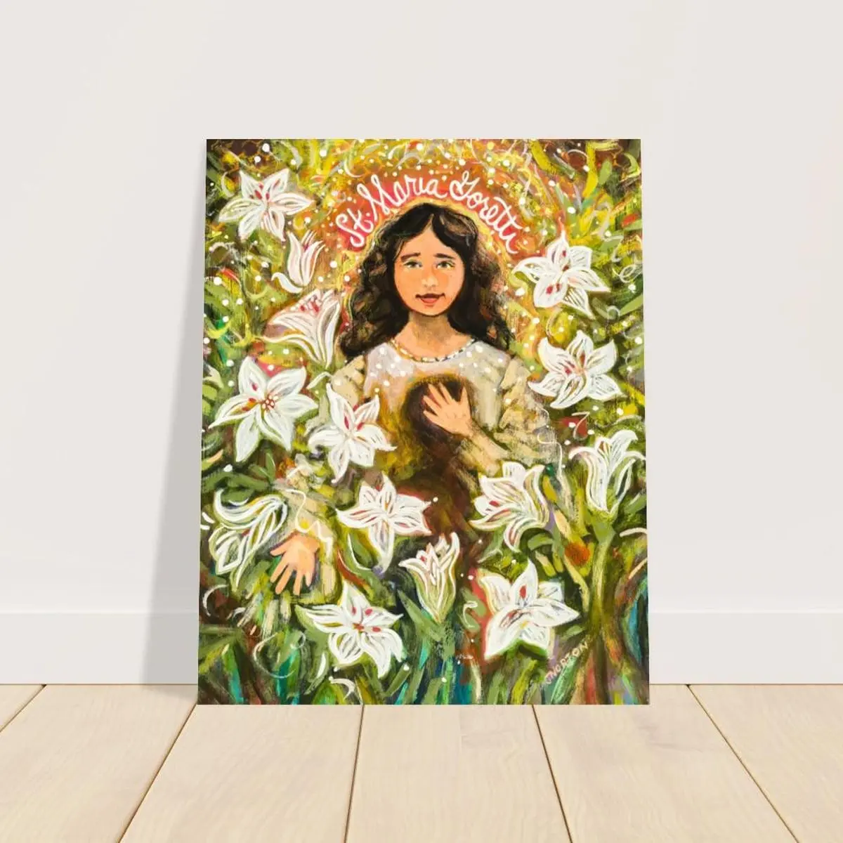 Saint Maria Goretti Poster, Catholic Saint, Patron of Assault Victims, Patron of Teen Girls, Room Decor, Unframed