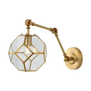 JONATHAN Y Honeycomb Modern Contemporary Arm-Adjustable Iron/Glass LED Sconce; for Living Room, Bedroom, Kitchen, Office