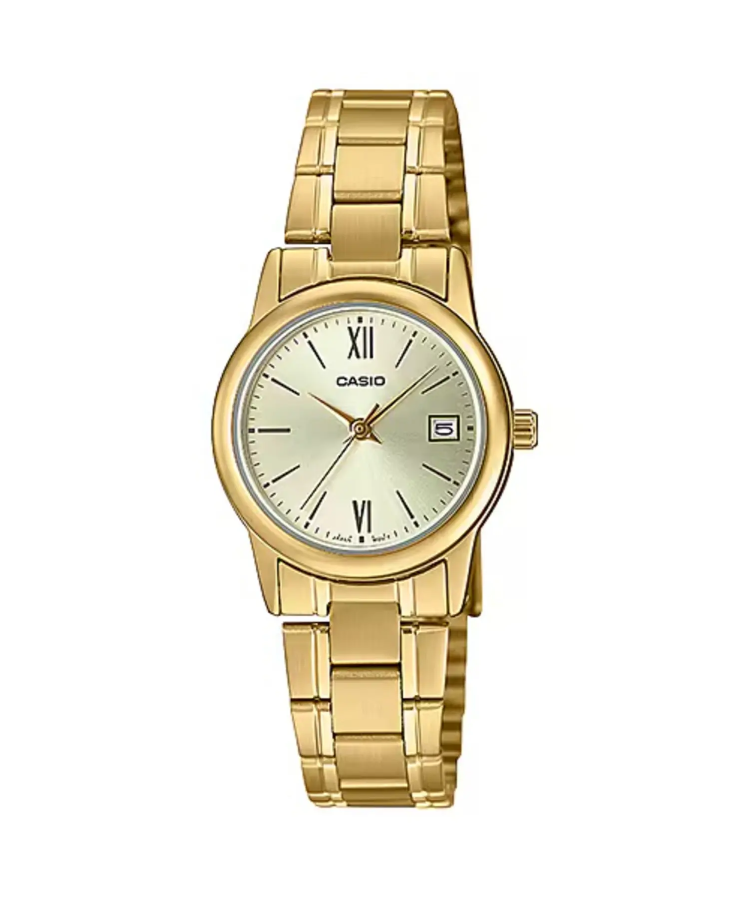 Casio Women’s Gold-Tone Stainless Steel Watch with Champagne Dial - LTP-V002G-9B3UDF