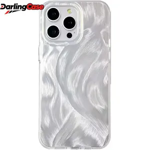 Darlingcase Feather Yarn Phone Case Suitable for iPhone 14 Promax Phone Case Electroplated Key Advanced Sense Protective Case