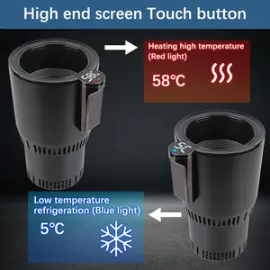 Car Cooling Heating Cup Holder Water Warmer Bottle Refrigeration Kettle Temperature Display DC 12V Heat Preservation Smart Cup
