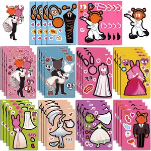 Make-a-face Stickers 40 pcs DIY Wedding Sinner Edition for Kids Party Decoration Birthday Gifts Non-toxic Waterproof 6x4.3 inches