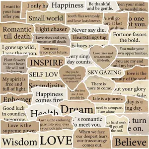 English Letter Pattern Sticker, 50pcs/set Decorative Sticker, Creative Decals for Water Bottle, Laptop, Phone Case, Scrapbooking, Journal Making, Sticker Packs