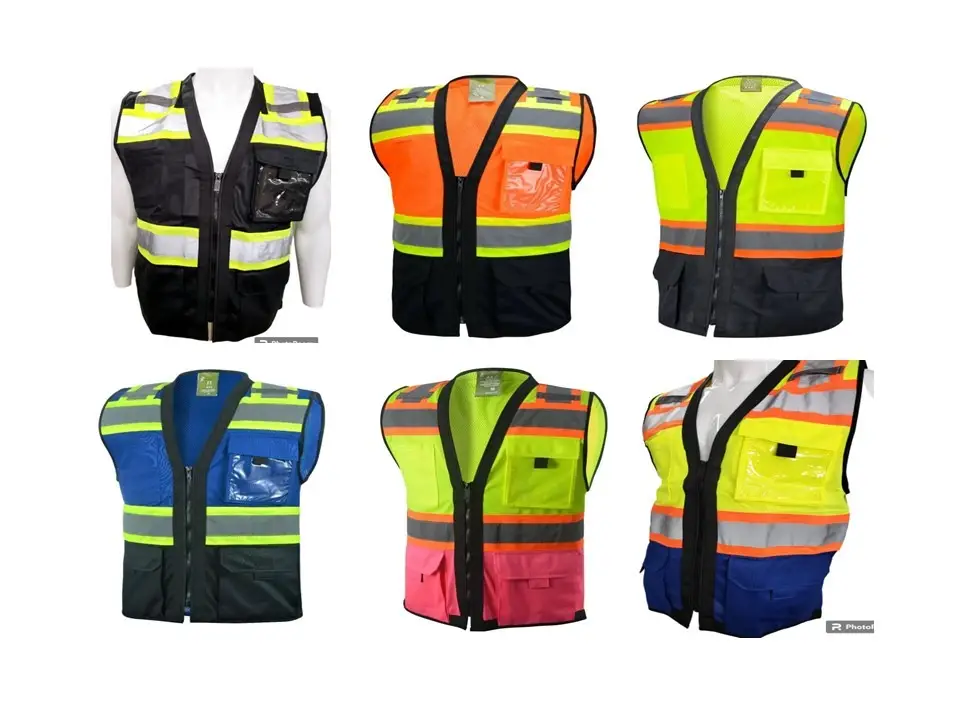 Class II High Visibilty Safety vest in various colors / ANSI RATED Class 2 safety vest with ID Pocket