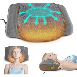 3 in 1 Neck Massager Pillow with Heat,Vibration & Airbag Traction - Neck Stretcher with Auto/Manual Modes, 30-Min Timer - Cervical Massage Pillow for Neck Relaxation and Decompression
