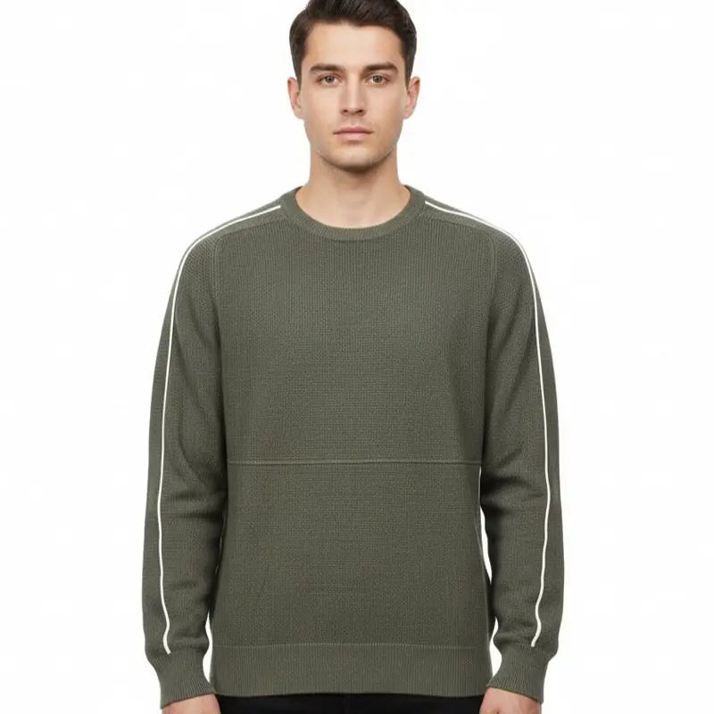 Olive Meridian - Men's Textured Knit Sweater