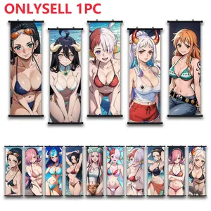 1pc Plastic Hanging Painting, Cute Anime Swimsuit Girl Wall Art Canvas Poster, Cartoon Kawaii Character Art Poster Print Wall Pictures, Durable Poster, Ready to hang, Ideal For Bedroom, Office, Living Room, Wall, Room, Home Decoration