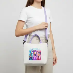 K-Pop Demon Hunter Canvas Shoulder Bag, Cartoon Rumi Mira Zoey Print, Cute Portable Large Capacity Crossbody Bag, Perfect Gift, Crossbody Tote Bag