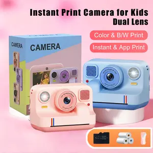 【Christmas Gift】Kids Digital Camera with Instant Print- Dual Lens 1080P HD Selfie & Video, Portable Digital Camera with 32GB SD Card & 3 Rolls Colored Paper for Girls & Boys Ages 3-12, Digital Kid Camera for Birthday,Toddler gift, New Year gift