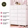 【Limited-Time Offer】Raybee 12 Compact Fabric Drawer Organizer, Space Saving Storage Bins for Closet, Modern Storage Tower for Socks Underwear Makeup, Tall Chest Organizer Unit for Bedroom Office Dorm Room, Steel Frame, Wood Top, Easy to Assemble