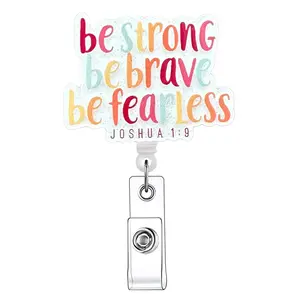 Retractable Badge Reel, Acrylic ID Holder with Clip for Nurses, Doctors, Students & Office Staff, Identification Badges & Supplies