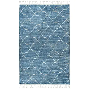 Berkley BK993A Blue Hand-Knotted Rug - Rizzy