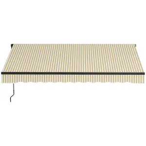12x10 ft high density fabric retractable awning uv protection rainproof wind resistant adjustable shading range for villa yard outdoor resting and light shielding activities