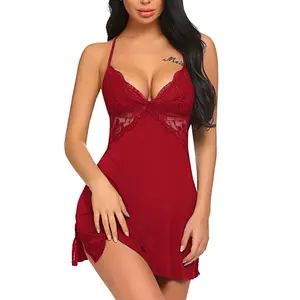 Avidlove Christmas Lingerie Women Lace Chemise Holiday Sleepwear Nightgown Bodysuit SpringStatements
