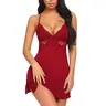 Avidlove Christmas Lingerie Women Lace Chemise Holiday Sleepwear Nightgown Bodysuit SpringStatements Elegant Adjustable Loungewear Anniversary