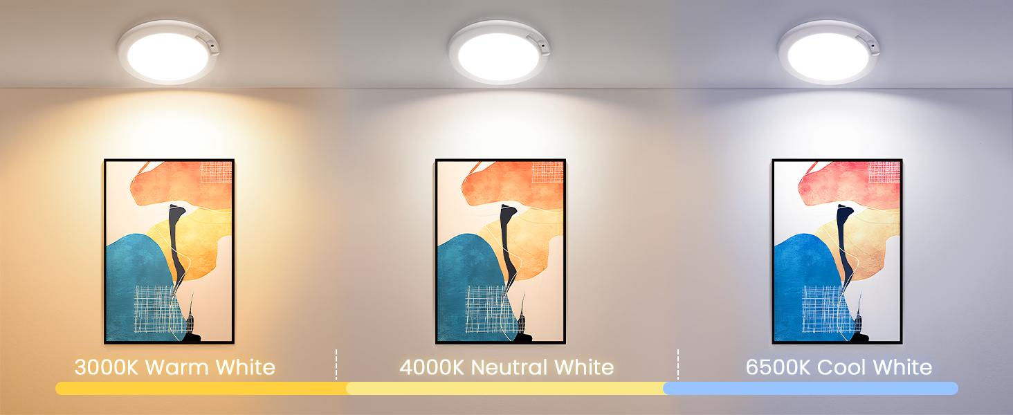 2-PACK Rechargeable Motion Sensor LED Ceiling Light with Remote, Wireless Battery Operated 3CCT Dimmable Closet Lights for Shower Pantry