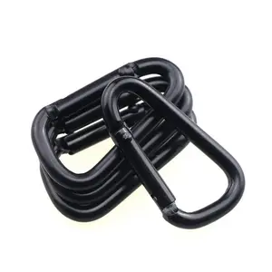 10-Pack Aluminum D-Shaped Carabiner Clip