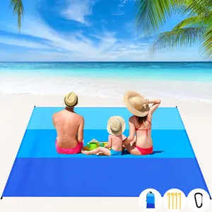 Beach Blanket Waterproof Sandproof 78''×82'' 1-5 Adults Oversized Lightweight Large Picnic Mat Waterproof Sandproof Blanket for Beach Camping Hiking Travel