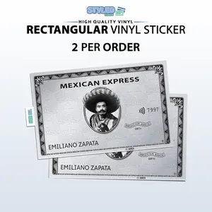 zapata mexican express rectangle vinyl sticker