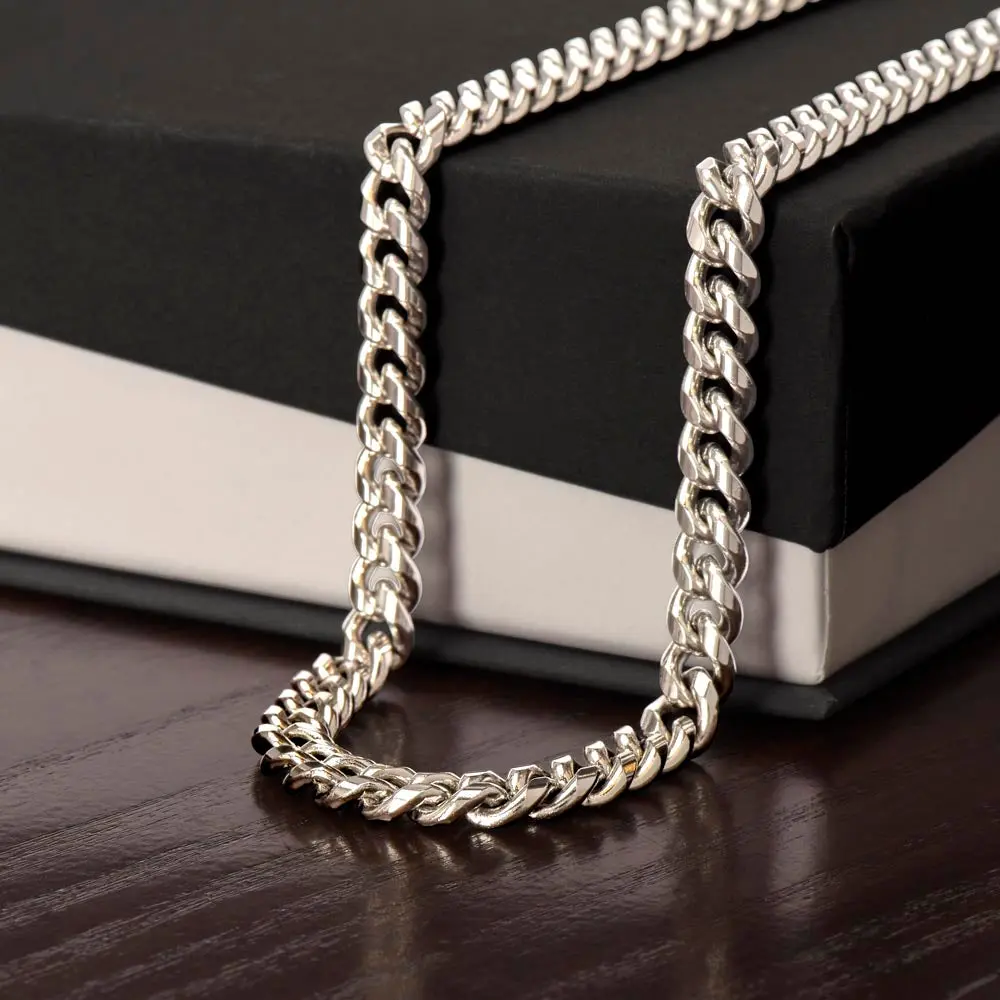 Cuban Link Chain, Polished stainless steel or 14K yellow gold, weighted necklace