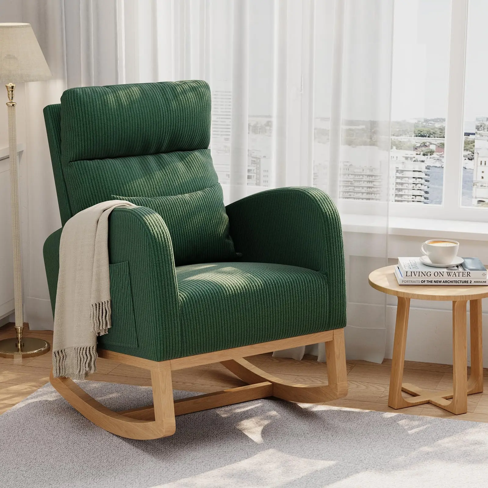 Dark green corduroy without footrest